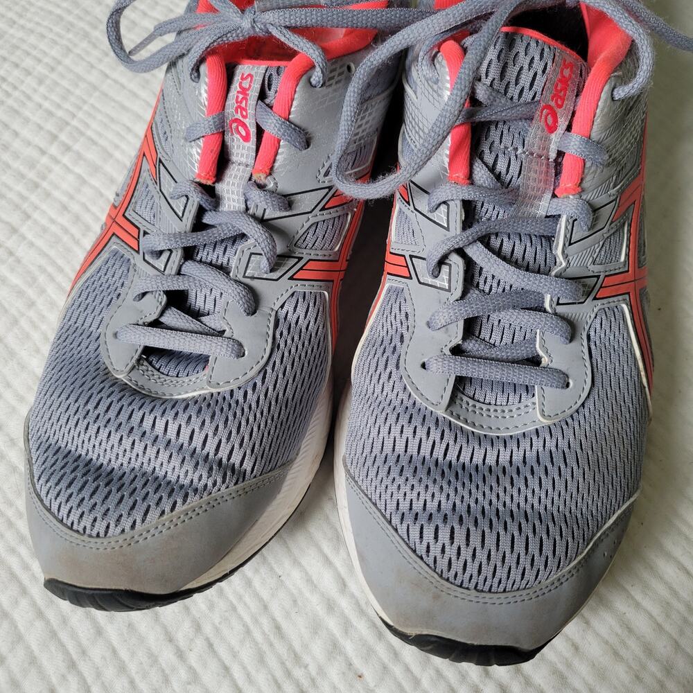 Asics Womens 11 Running Sneakers Gel Contend 6 Shoes Gray Neon Pink - Picture 3 of 8